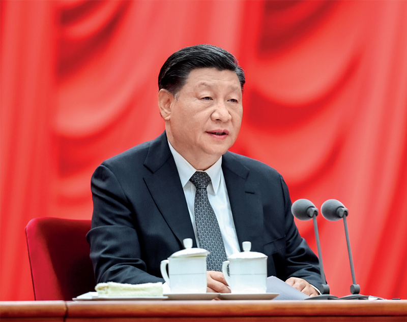 2023年4月3日，学习贯彻习近平新时代中国特色社会主义思想主题教育工作会议在北京召开。中共中央总书记、国家主席、中央军委主席习近平出席会议并发表重要讲话。新华社记者 鞠鹏 摄